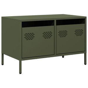 Mueble para TV acero laminado en frío verde oliva 68x39x43.5 cm H