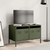 Mueble para TV acero laminado en frío verde oliva 68x39x43.5 cm 3
