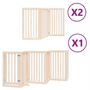 Puerta para perros plegable 12 paneles madera de álamo 600 cm H