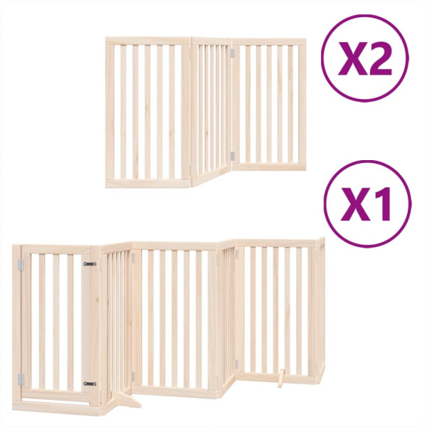 Puerta para perros plegable 12 paneles madera de álamo 600 cm M 2