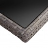 Mesa de comedor de jardín ratán sintético y vidrio gris 3