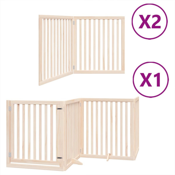 Puerta para perros plegable 8 paneles madera de álamo 640 cm M 2