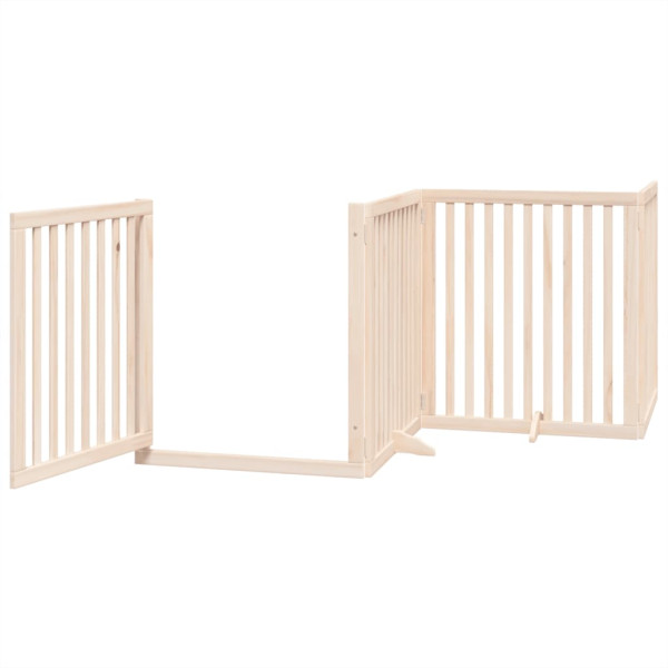 Puerta para perros plegable 8 paneles madera de álamo 640 cm M 4