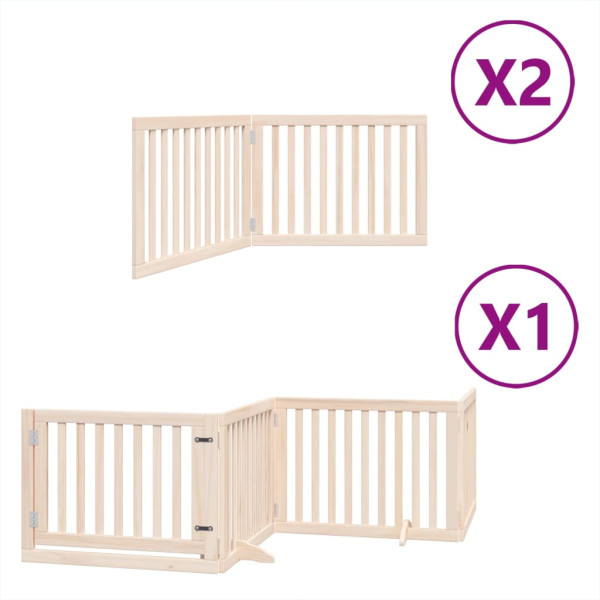 Puerta para perros plegable 8 paneles madera de álamo 640 cm M 2