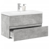 Set muebles de baño 2 piezas madera contrachapada gris hormigón 1