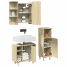 Set de muebles de baño 3 pzas madera contrachapada roble Sonoma 1