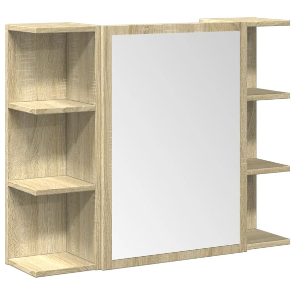 Set de muebles de baño 3 pzas madera contrachapada roble Sonoma M 4