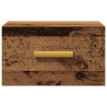 Mesa de cabeceira de parede 35x35x20 cm cor madeira velha 4