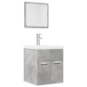 Set muebles de baño 2 piezas madera contrachapada gris hormigón 1