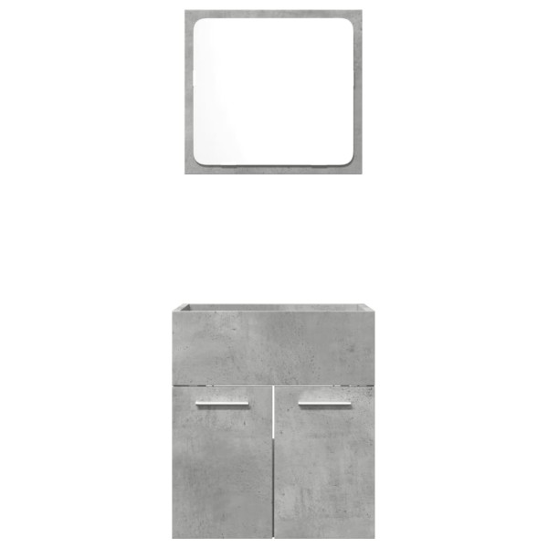 Set muebles de baño 2 piezas madera contrachapada gris hormigón M 4