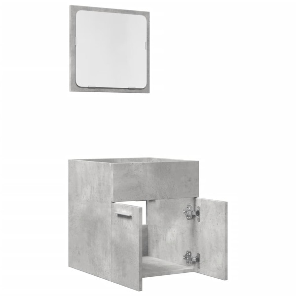 Set muebles de baño 2 piezas madera contrachapada gris hormigón M 5