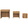 Mesas apilables 3 pzas madera contrachapada color roble artisan 4