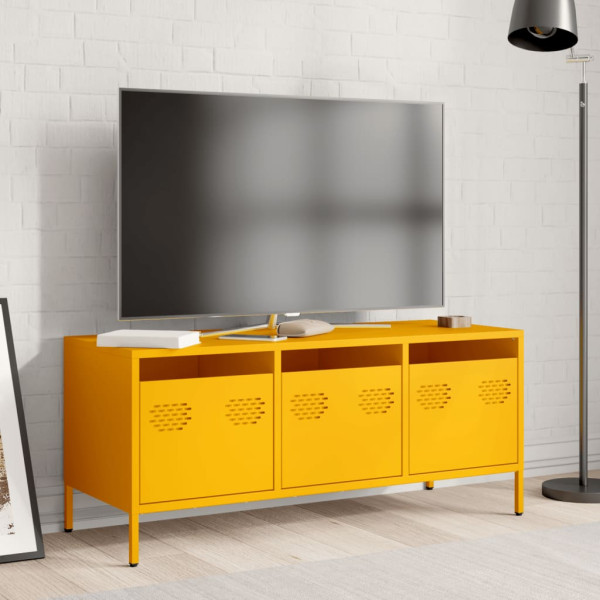 Mueble para TV acero laminado en frío amarillo 101.5x39x43.5 cm M 3
