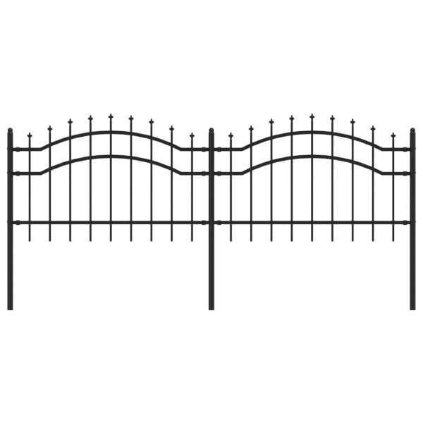 Valla de jardín con punta de lanza acero recubierto negro 115cm M 2