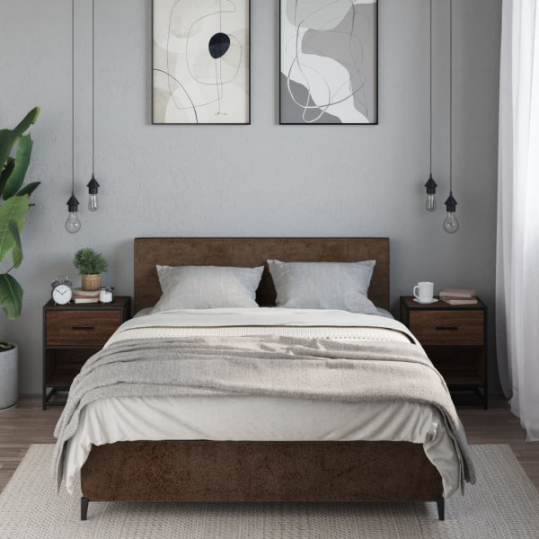 Mesitas noche 2 uds madera ingeniería marrón roble 40x31x50 cm M 3