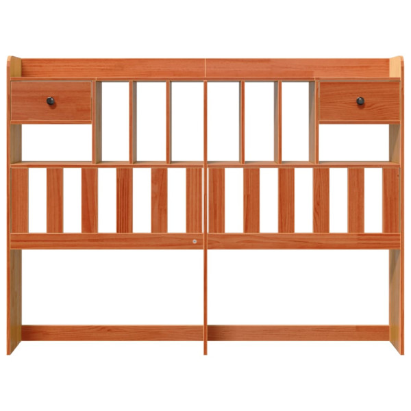 Cabecero de cama almacenaje madera maciza pino marrón 160 cm M 3