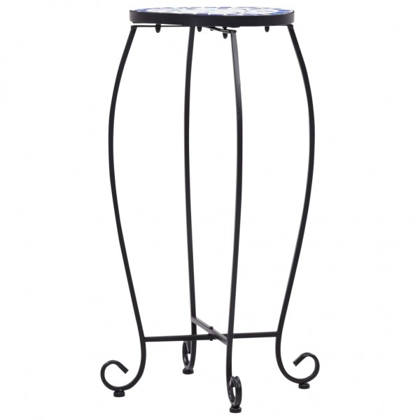 Mesitas de mosaico 3 uds cerámica azul y blanco M 4