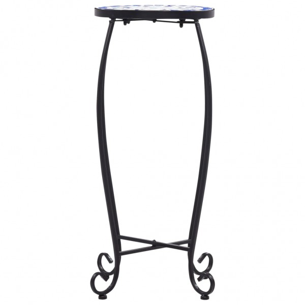 Mesas de mosaico 3 pcs cerâmica azul e branco M 5