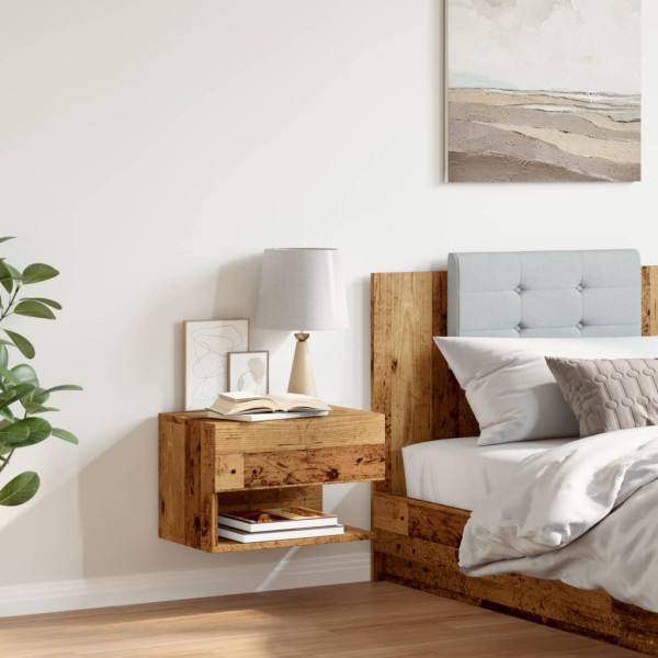 Mesita de noche de pared madera envejecida M 3