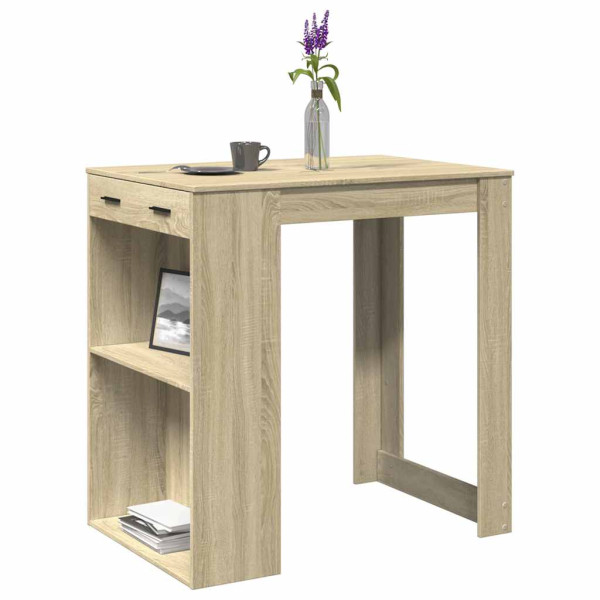 Mesa alta de bar madera ingeniería roble Sonoma 102x70x103.5 cm D