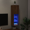Mueble para TV con luces LED roble artesanal 30.5x30x102 cm 1