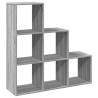 Librería divisor 3 niveles madera gris Sonoma 99x29x99 cm 2