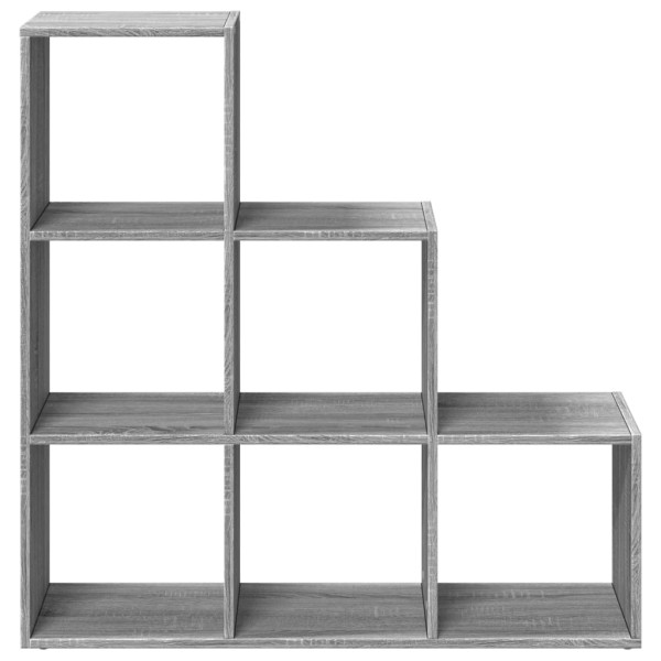 Librería divisor 3 niveles madera gris Sonoma 99x29x99 cm M 5