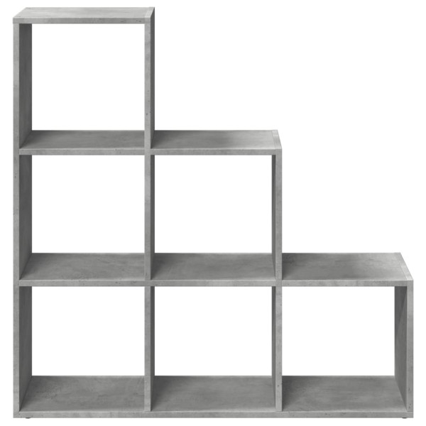Librería divisor 3 niveles madera gris hormigón 99x29x99 cm M 5