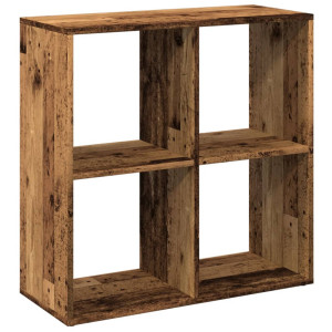 Librería divisor madera ingeniería envejecida 69.5x29x69.5 cm H