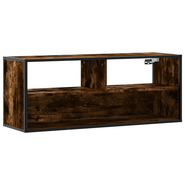 Mueble TV metal y madera contrachapada roble humo 100x31x39.5cm M 2
