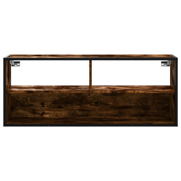 Mueble TV metal y madera contrachapada roble humo 100x31x39.5cm M 4
