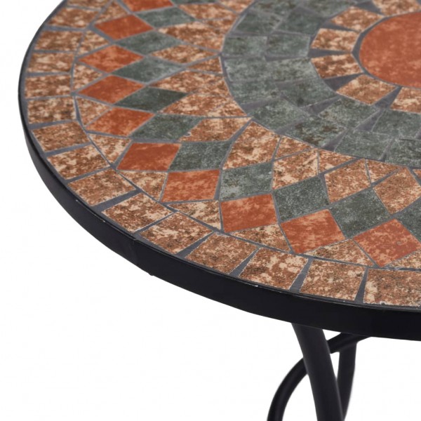 Mesa bistró de mosaico cerámica naranja/gris 60 cm M 4