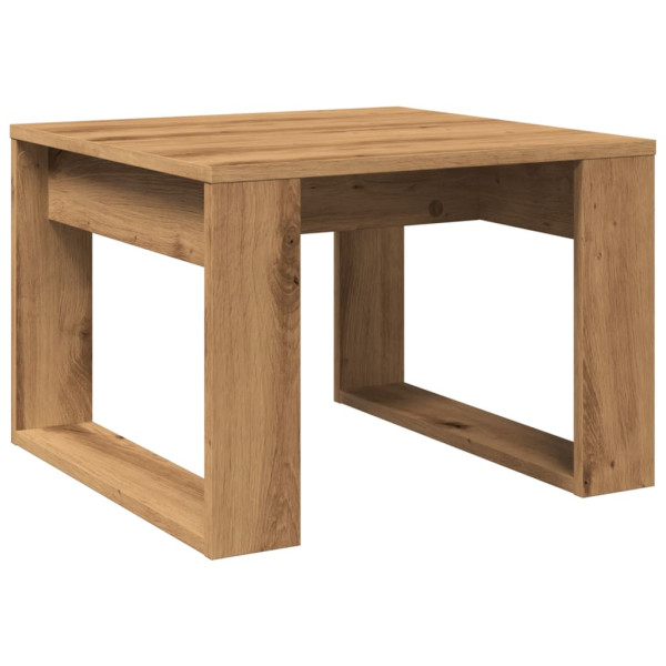 Mesa auxiliar de madera de ingeniería roble artisan 50x50x35 cm M 2