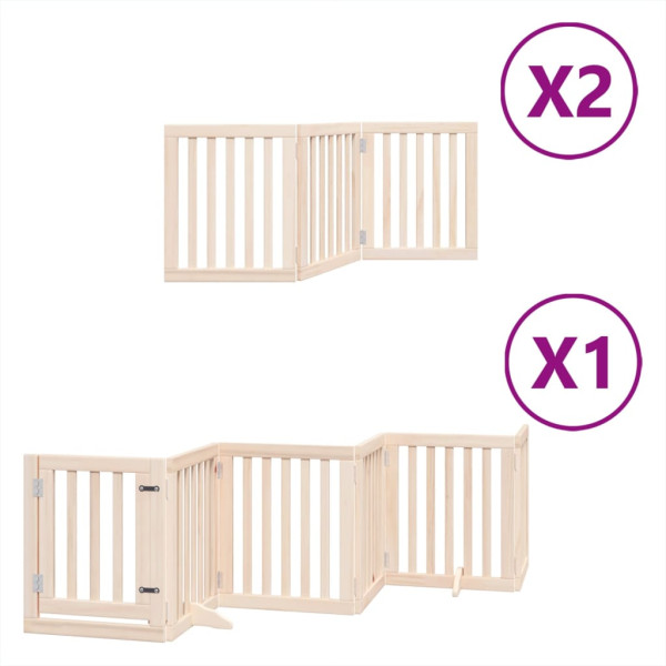 Puerta para perros plegable 12 paneles madera de álamo 600 cm M 2