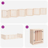 Porta para dobrar cães 12 painéis de madeira poplar 600 cm 5