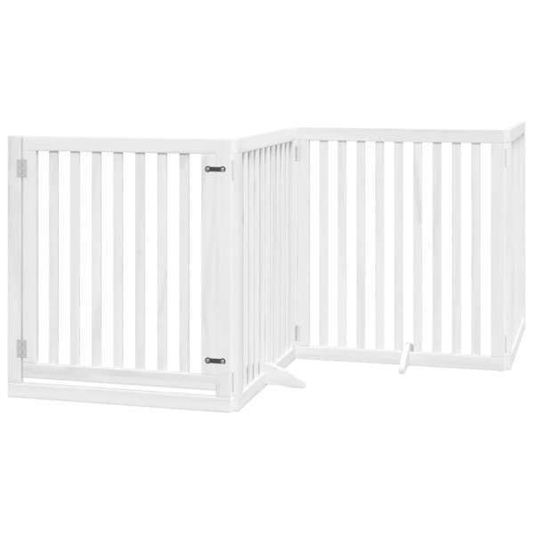 Puerta de perros plegable 6 paneles madera álamo blanca 480 cm M 3