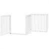Puerta de perros plegable 6 paneles madera álamo blanca 480 cm 4