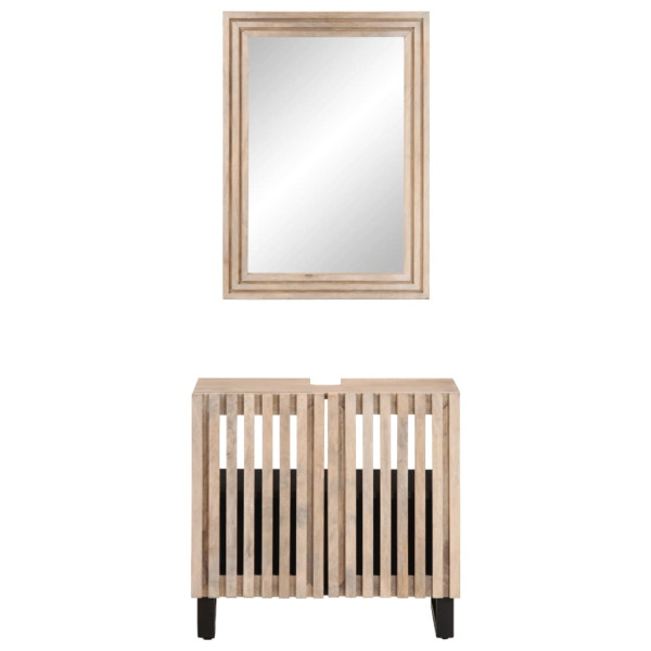 Conjunto de muebles de baño 2 piezas madera maciza de mango M 3