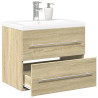 Set de muebles de baño 2 pzas madera contrachapada roble Sonoma 1