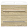 Set de muebles de baño 2 pzas madera contrachapada roble Sonoma 4