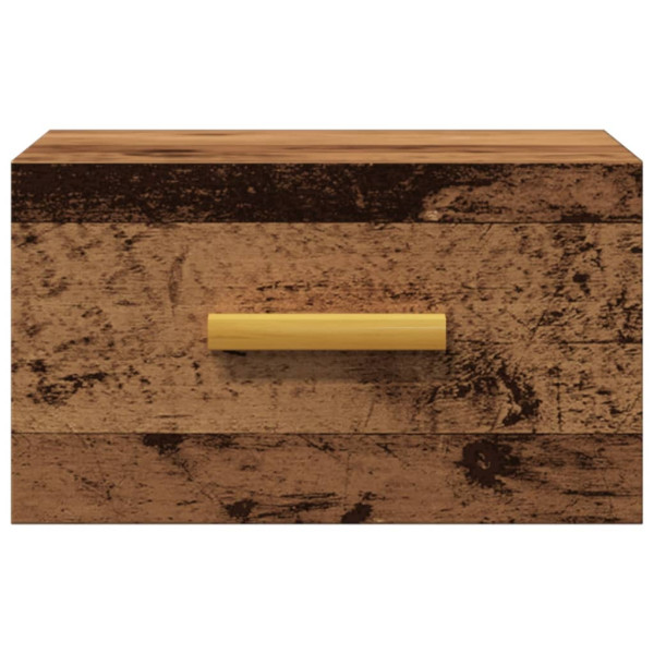 Mesitas de noche de pared 2 uds madera envejecida 35x35x20 cm M 4