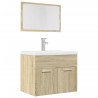 Set de muebles de baño 2 pzas madera contrachapada roble Sonoma 1