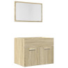 Set de muebles de baño 2 pzas madera contrachapada roble Sonoma 2