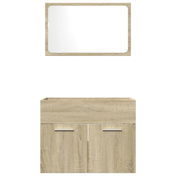 Set de muebles de baño 2 pzas madera contrachapada roble Sonoma M 4