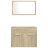 Set de muebles de baño 2 pzas madera contrachapada roble Sonoma 4