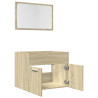 Set de muebles de baño 2 pzas madera contrachapada roble Sonoma 5