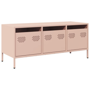 Mueble para TV acero laminado en frío rosa 101.5x39x43.5 cm H