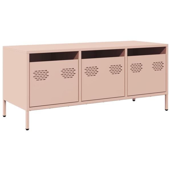 Mueble para TV acero laminado en frío rosa 101.5x39x43.5 cm M 2