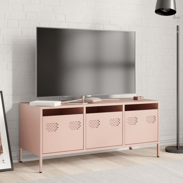 Mueble para TV acero laminado en frío rosa 101.5x39x43.5 cm M 3
