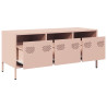 Mueble para TV acero laminado en frío rosa 101.5x39x43.5 cm 5